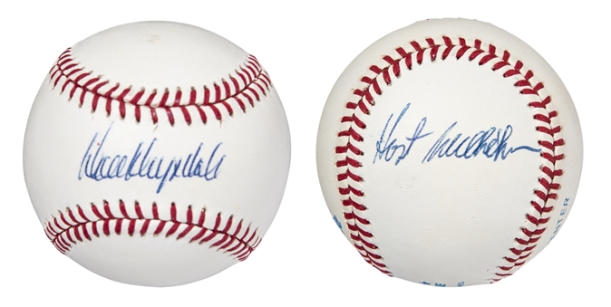 Lot of (2) Hall of Fame Pitchers Single Signed Baseballs: Wilhelm & Drysdale (Beckett)